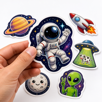 Autocollants personnalisés découpés sur mesure avec logo, motif Aventure spatiale, adhésifs résistants au lave-vaisselle pour étui de guitare et glacière