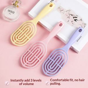 Peine de masaje para el cuero cabelludo de uso doméstico en húmedo y seco, con dientes de alta elasticidad, diseño de arco, hueco y curvado grande, peine de costillas - Product Image 5