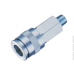 American Style 3 In 1 External <b>Thread</b> Quick Coupler Nickel Plated Iron Pneumatic Connector For Air <b>Tools</b> - Product Image 1