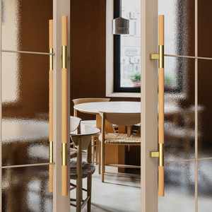 Poignée de <span class=keywords><strong>porte</strong></span> extérieure en verre au design minimaliste moderne, poignée de <span class=keywords><strong>porte</strong></span> intérieure en acier inoxydable pour <span class=keywords><strong>porte</strong></span> en <span class=keywords><strong>bois</strong></span> massif, idéale pour les hôtels. - Product Image 5