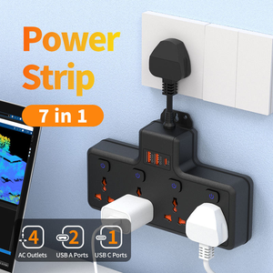 מפצל חשמל OEM EU עם שקעי USB מסוג C, תקן CE, 4 שקעים, תקע הארכה לקיר עם מתג - Product Image 3
