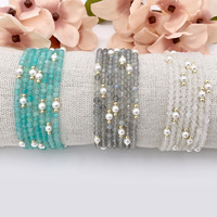 Bracelet en pierre naturelle et acier inoxydable pour femme, faible MOQ, vente en gros, perles semi-précieuses tendance pour boutiques