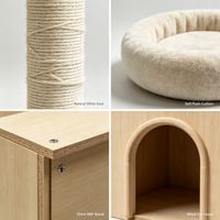 Arbre à chat spirale multi-niveaux SkyPath moderne et luxueux avec maisonnette fermée, capsule spatiale et poteaux à gratter en sisal pour intérieur
