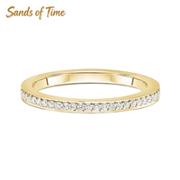 Anillo Abierto de Moissanita para Mujer, Plata de Ley 925, Chapado en Oro de 9K, Dos Piedras, Joyería de Moda, Venta al por Mayor de Fábrica Personalizada