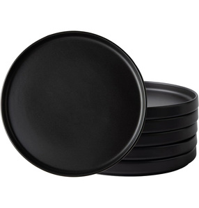 Juego de Platos de Cerámica para Restaurante, Estilo Nórdico Europeo, Moderno, Negro Mate, para Ensaladas, Guarniciones y Platos Principales, Venta al por Mayor - Product Image 2