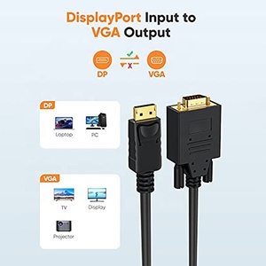 Xput Video hiển thị cổng DP dp Nam để <span class=keywords><strong>VGA</strong></span> nam cáp Adapter chuyển đổi 1.8m 6FT - Product Image 6