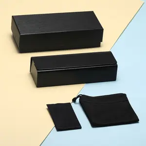 New Arrival Custom Logo Wholesale Hard Paper Sunglasses Packaging Boxes With Glasses Cloth Pouch Set