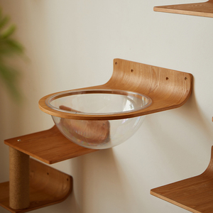 MPJ1009 Modern Ahşap Kapsül Kedi Yatağı Duvara Monte Kedi Tırmanma Çerçevesi Küçük Alanlar İçin Kompakt Tasarım Her Mevsim Kullanım - Product Image 6