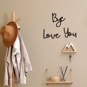 Adesivo Murale in Legno con Alfabeto Moderno e Semplice, Logo 'Love You Bye' <span class=keywords><strong>per</strong></span> Decorazione di <span class=keywords><strong>Casa</strong></span>, Corridoio e Camera da Letto - Product Image 1