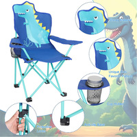 Chaise de camping pliable en acier pour enfants, légère, avec porte-gobelet, mobilier d'extérieur portable pour la randonnée, le pique-nique et les voyages