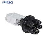 Unionfiber FTTH Boîtier de raccordement de fibre optique de type dôme 144 fibres 2 entrées 4 sorties, joint mécanique IP68