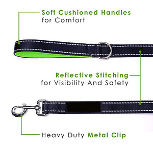 Hanyang-correa reflectante de nailon para perros, <span class=keywords><strong>Collar</strong></span> personalizado con dos asas dobles, productos para mascotas - Product Image 5