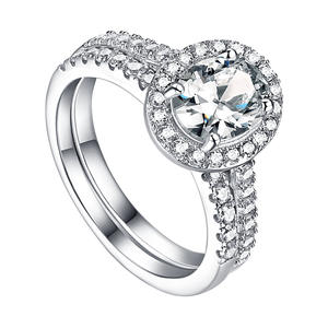 トレンディなプロミスレディ ブリンジルコンカット スターリングシルバー カスタムゴールド レディース 925 結婚指輪セット カップル 婚約ギフト パーティー - Product Image 5