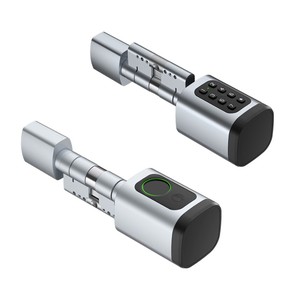 Euro Profile Keyless Smart Cylinder Sidik Jari Kata Sandi Kartu TTLock Tuya untuk Kontrol Aplikasi untuk Pintu Aluminium 38-120mm - Product Image 6