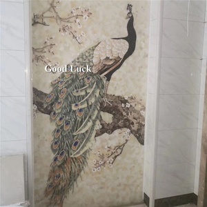 Paon Mosaïque Carrelage Image Motif Conception Verre Mosaïque Carrelage Matériel <span class=keywords><strong>pour</strong></span> Mur Dosseret Mosaïque Murale Art - Product Image 4