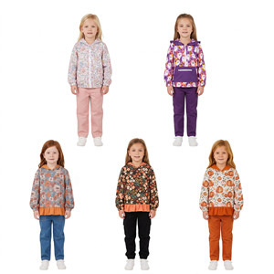 Preordina la felpa <span class=keywords><strong>con</strong></span> cappuccio Yawoo GT0914 per bambine, <span class=keywords><strong>con</strong></span> stampa fantasma, zucca e fiori, mezza zip e orlo arricciato, perfetta per Halloween. - Product Image 2