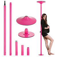 Tube portable 45mm pôle filature pôle de danse acier filature statique or danse strip-teaseuse pôle tube de danse