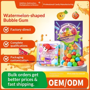Permen Karet Rasa Semangka Nostalgia Klasik Camilan Manis Rasa Buah 100g Multi-Warna Grosir - Product Image 3