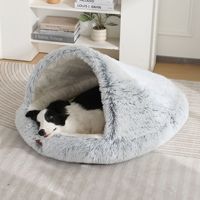 Winter-Warmes Muschelförmiges Katzenbett, Umfassendes Haustierbett, Hundebett, Geschlossenes Katzenbett