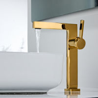 Grifo de Lavabo de Latón Moderno, Monomando, Color Dorado, Agua Fría y Caliente, Mezclador de Baño, Cerámica, Duradero, Fácil de Instalar