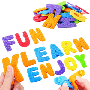 Jouets sensoriels alphabet pour enfants, jouets en silicone texturés pour tout-petits, jouets à ventouse, jouet éducatif ABC, activité d'apprentissage préscolaire - Product Image 1