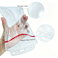 Porte-badge et porte-passeport Bestom Heavy Duty 4x6 transparent, refermable, en PVC imperméable de qualité supérieure, épaisseur 0,5 mm
