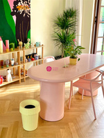 Yicheng beauté en gros rose bureau meubles de maison onglerie bureau de Salon ovale établi de bureau à vendre