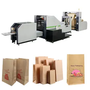 Machines de fabrication de sacs en papier de la marque ROKIN entièrement automatique, bloc carré, pied inférieur, avec imprimante 2/4 couleurs en ligne