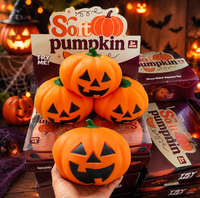 Jouet Squishy Géant Citrouille Moelleuse à Remontée Lente, Balle Anti-Stress à Presser, Jouet Fidget pour Halloween, Noël, Fêtes, Vente en Gros