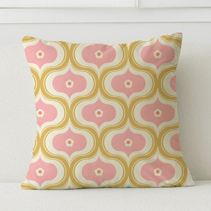 Vỏ gối hình học bán buôn phong cách thập niên 70, thiết kế hình học đối xứng lặp đi lặp lại hoài cổ - Product Image 4