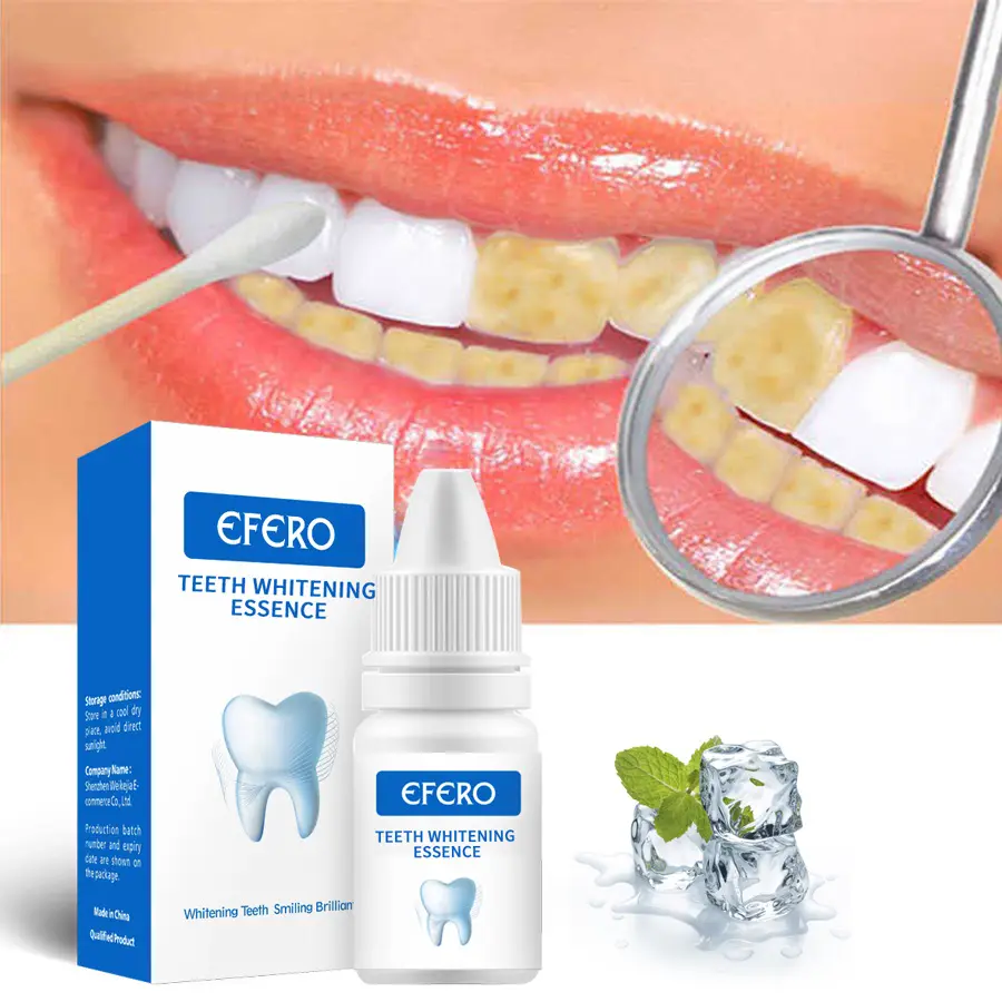 EFERO เซรั่มทำความสะอาดช่องปาก,อุปกรณ์ฟอกสีฟันขจัดคราบแบคทีเรียฟอกสีฟันทำให้ฟันขาวขึ้น