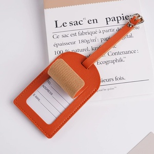 High Quality Simple Student Card Card Holder Embossed LOGO Customizing Accepted Air Travel Gift Luggage Tag PU <b>Leather</b> <b>Keychain</b> - Product Image 5