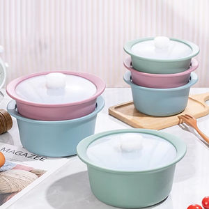 Olla de Silicona para Microondas, Vaporera de Alimentos, Olla para Sopa con Tapa y Asa, Tazón para Cocinar al Vapor en el Microondas - Product Image 2