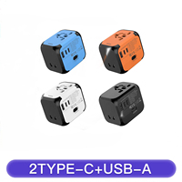 Tren Terbaru Soket USB Multi Plug Pengisi Daya Dinding Universal Adaptor Konverter Colokan Listrik Perjalanan Dunia 1 USB a + 2 Tipe C