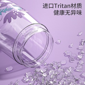 QWE Tritan Water Bottle Flip Up Straw 500Ml Kids Portable Cute Design For Children School Use - Product Image 4