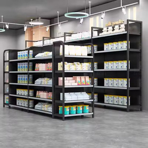 Étagères de supermarché métalliques commerciales - Acier laminé à froid, protection contre la corrosion, design durable et réglable pour l'épicerie - Product Image 1