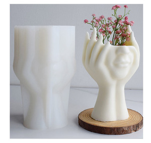 Hold Up Face progettato grande stampo in Silicone per vaso di fiori per calcestruzzo - Product Image 3