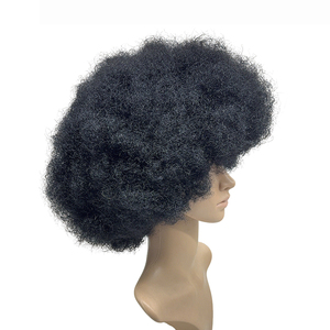 <span class=keywords><strong>Perruque</strong></span> synthétique afro rouge et bouclée pour hommes et femmes, <span class=keywords><strong>perruque</strong></span> bouclée amusante idéale pour Halloween, cosplay, fête à thème - Product Image 4