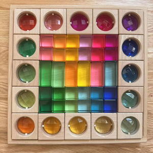 Đá Acrylic Lấp Lánh Mô Phỏng Đá Quý Pha Lê Kim Cương Đồ Chơi Bằng Gỗ Montessori Xếp Khối Xây Dựng Đường Phố - Product Image 1