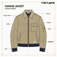 Veste unisexe oversize en jean et toile imperméable, col montant, fermeture éclair, 260 g/m², personnalisable avec logo, pour homme, hiver, écologique, effet délavé