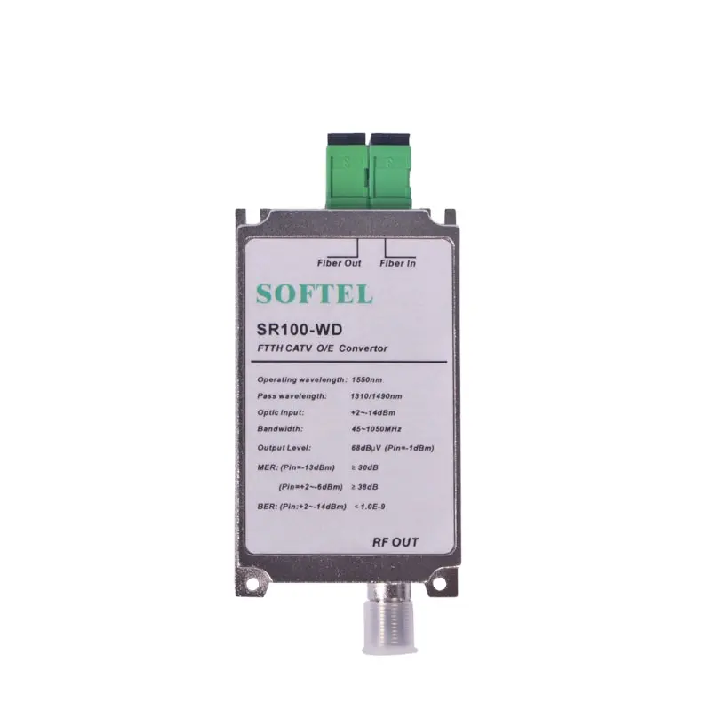 Softel SR100-WD FTTH CATV Receptor de Fibra Óptica Passiva Mini Nó com WDM