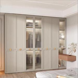 Armario Moderno de MDF con Vidrio Templado, Sistema de Almacenamiento Personalizado y Tocador Integrado <span class=keywords><strong>para</strong></span> Dormitorios y Hoteles de Lujo - Product Image 2