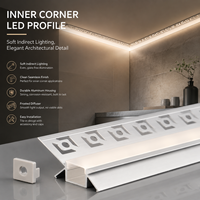 Profilé LED en aluminium en forme de V moderne et décoratif, encastré pour plafond en plâtre, éclairage d'ambiance intérieur pour coin supérieur