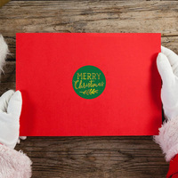 Autocollants en feuille d'or UV à fort pouvoir adhésif, très demandés à l'international, pour la décoration de Noël et les cadeaux, série d'étiquettes autocollantes