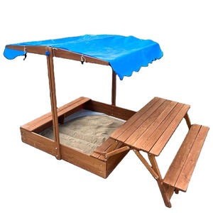 3-trong-1 ngoài trời sandbox với băng ghế dự bị ghế tán bìa và Lift-up nắp đa chức năng trẻ em cát chơi bảng - Product Image 2