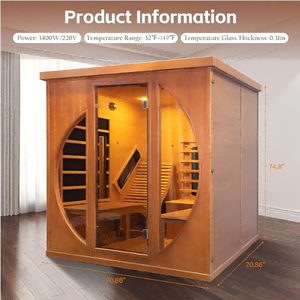 Healthy Keeper 2-Personen Liegesessel Heim-Infrarotsauna aus Massivholz mit Oberlichtfenstern 5 Jahre Garantie - Product Image 2