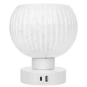 Circular vertical pattern cloud table lamp 3CCT dimming USB rechargeable bulb <strong>glass</strong> <strong>lampshade</strong> bedside desk ornament lamp - Product Image 4