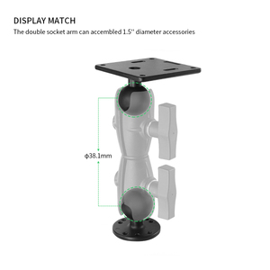 VINmounts Durable Composite Double <b>Socket</b> <b>Ratchet</b> Arm for 1.5 Inch C Size Ball Mount Adjustable Locking RAM Compatible - Product Image 4