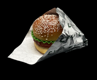 Emballage de chocolat personnalisé et emballage de bonbons papier d'étain imprimé Burger Sandwich Wrap stratifié argent papier de feuille d'aluminium