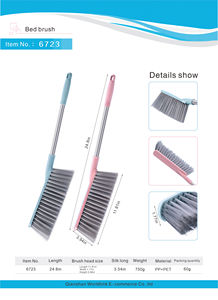 Eco-Friendly Hand Broom & Dust Brush with Steel Handle and Nylon Bristles for Counter <b>Bench</b> Car Furniture Bed - Product Image 4